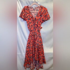 Time and Tru Floral Ruffle Sleeve Dress